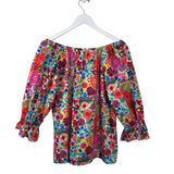 COCO+JASE FLORAL 3/4 SLEEVE TOP MULTI SMALL