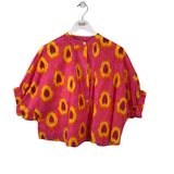 IVY JANE PRINT PONCHO STYLE BLOUSE PINK YELLOW XSMALL