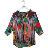 SHANA FLORAL 3/4 SLEEVE TOP MULTI SMALL