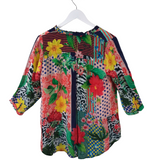 SHANA FLORAL 3/4 SLEEVE TOP MULTI SMALL