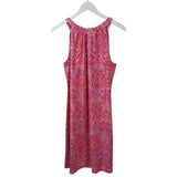 JUDE CONNALLY CHEVRON HALTER DRESS FUCHSIA ORANGE MEDIUM