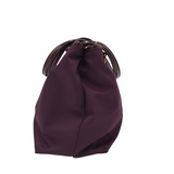 FERRAGAMO PATENT/NYLON SHOULDER LUXE HANDBAG PLUM 13L x 9H x 5W