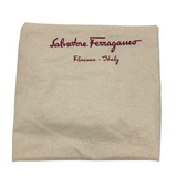 FERRAGAMO PATENT/NYLON SHOULDER LUXE HANDBAG PLUM 13L x 9H x 5W