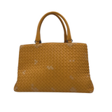 BOTTEGA VENETA INTRECCIATO WOVEN NAPPA LEATHER LUXE HANDBAG YELLOW 13L x 9H x 8.5H