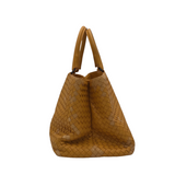 BOTTEGA VENETA INTRECCIATO WOVEN NAPPA LEATHER LUXE HANDBAG YELLOW 13L x 9H x 8.5H
