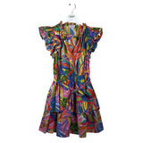 SUGARLIPS PRINT FLUTTER SLEEVE DRESS MULTI SMALL