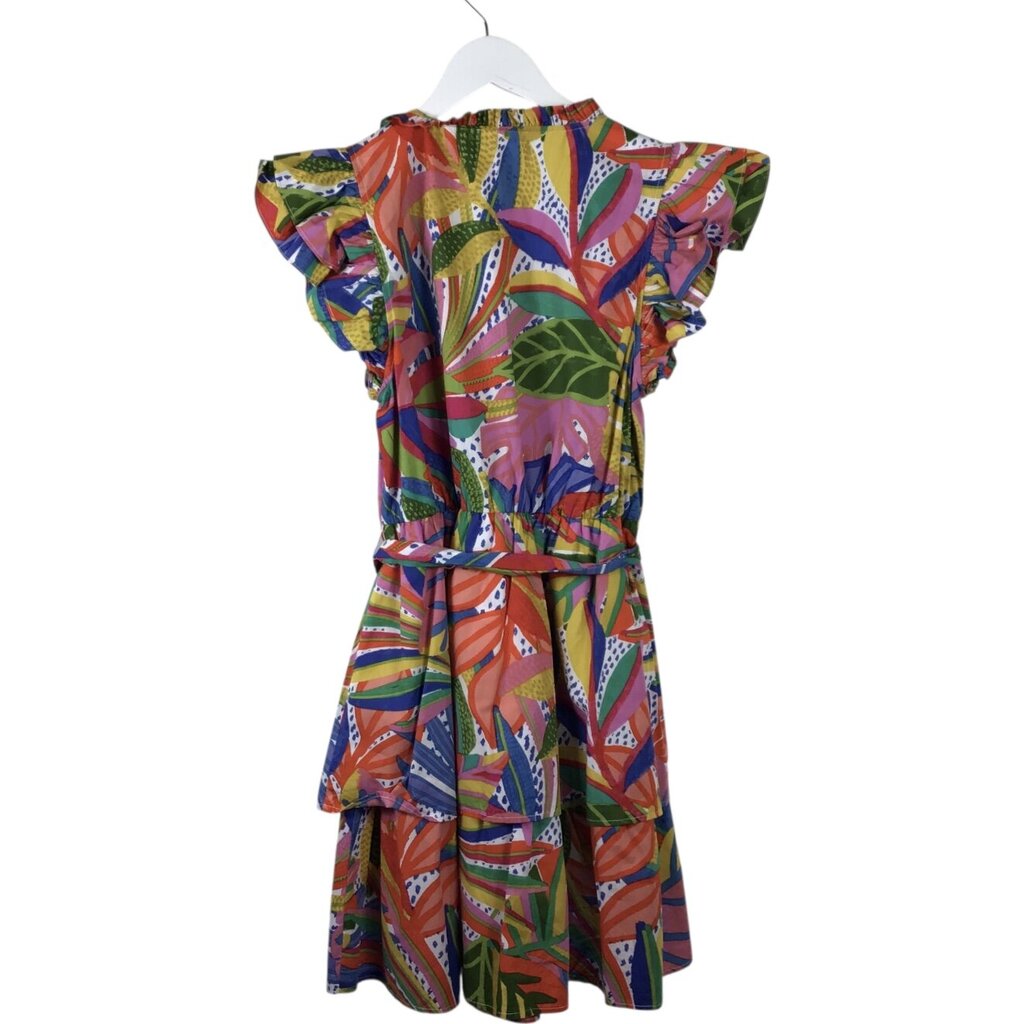 SUGARLIPS PRINT FLUTTER SLEEVE DRESS MULTI SMALL