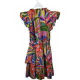 SUGARLIPS PRINT FLUTTER SLEEVE DRESS MULTI SMALL