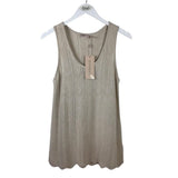 ESQUALO NWT$59 KNIT SLEEVELESS TOP CREAM MEDIUM
