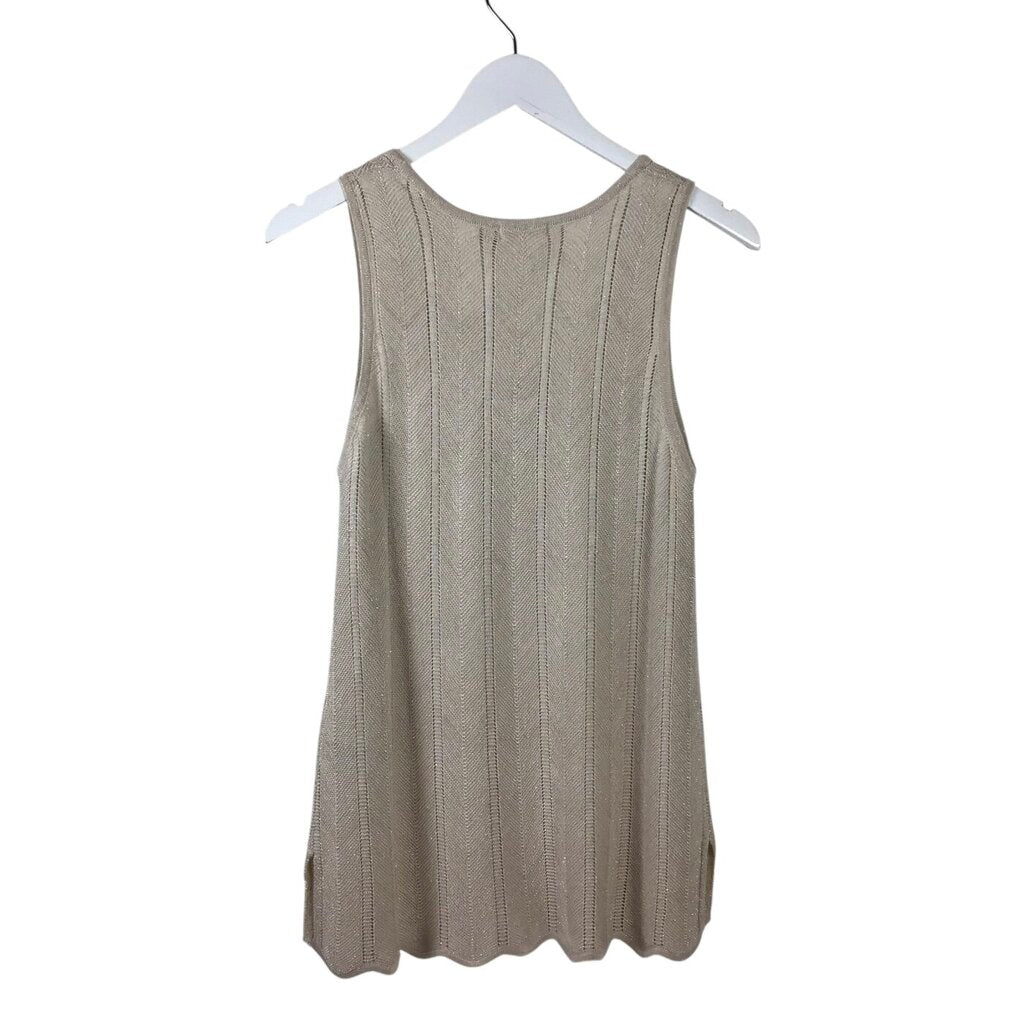 ESQUALO NWT$59 KNIT SLEEVELESS TOP CREAM MEDIUM