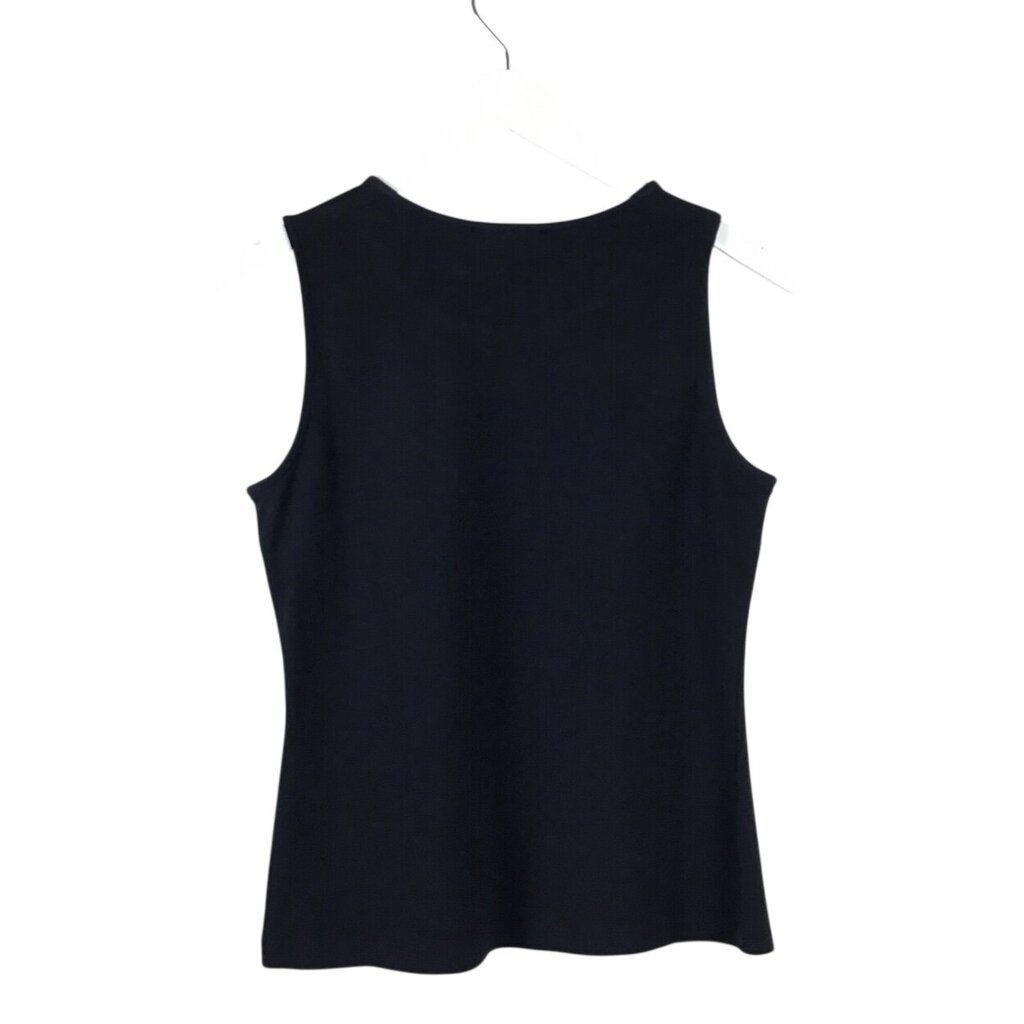 FRANK LYMAN NWT$148 CHAIN TRIM SLEEVELESS DESIGNER TOP BLACK MEDIUM