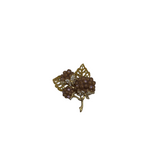 ST JOHN GRAPE BROOCH W/BAG JEWELRY GOLDTONE BROWN