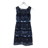 BCBGMAXAZRIA LACE SLEEVELESS DESIGNER DRESS BLACK BLUE 4
