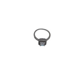 .925 EMERALD CUT MOISSANITE RING SILVER 8.5