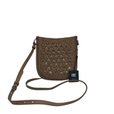 FRYE NWT$198 WOVEN CROSSBOY HANDBAG BROWN