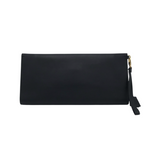 FERRAGAMO FLAT CLUTCH LUXE HANDBAG BLACK 14x7x1