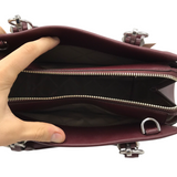 MICHAEL MICHAEL KORS NWT$298 SAFFINO LEATHER SATCHEL HANDBAG MAROON 11L x 8H x 5W