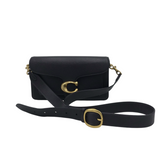 COACH NWT$450 "TABBY" LEATHER CROSSBODY HANDBAG BLACK GOLD 10L x 5H x 2.5W