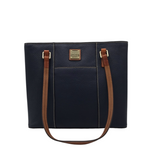DOONEY & BOURKE NWT$328 PEBBLE LEATHER TOTE HANDBAG NAVY BROWN 11.5L x 10H x 3W