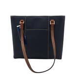 DOONEY & BOURKE NWT$328 PEBBLE LEATHER TOTE HANDBAG NAVY BROWN 11.5L x 10H x 3W