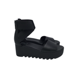 SOREL LEATHER WEDGE ANKLE SHOES BLACK 7