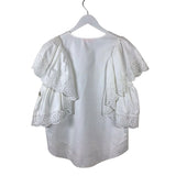 SEE BY CHLOE NWT$330 EMBROIDERED DESIGNER TOP WHITE 40(L)