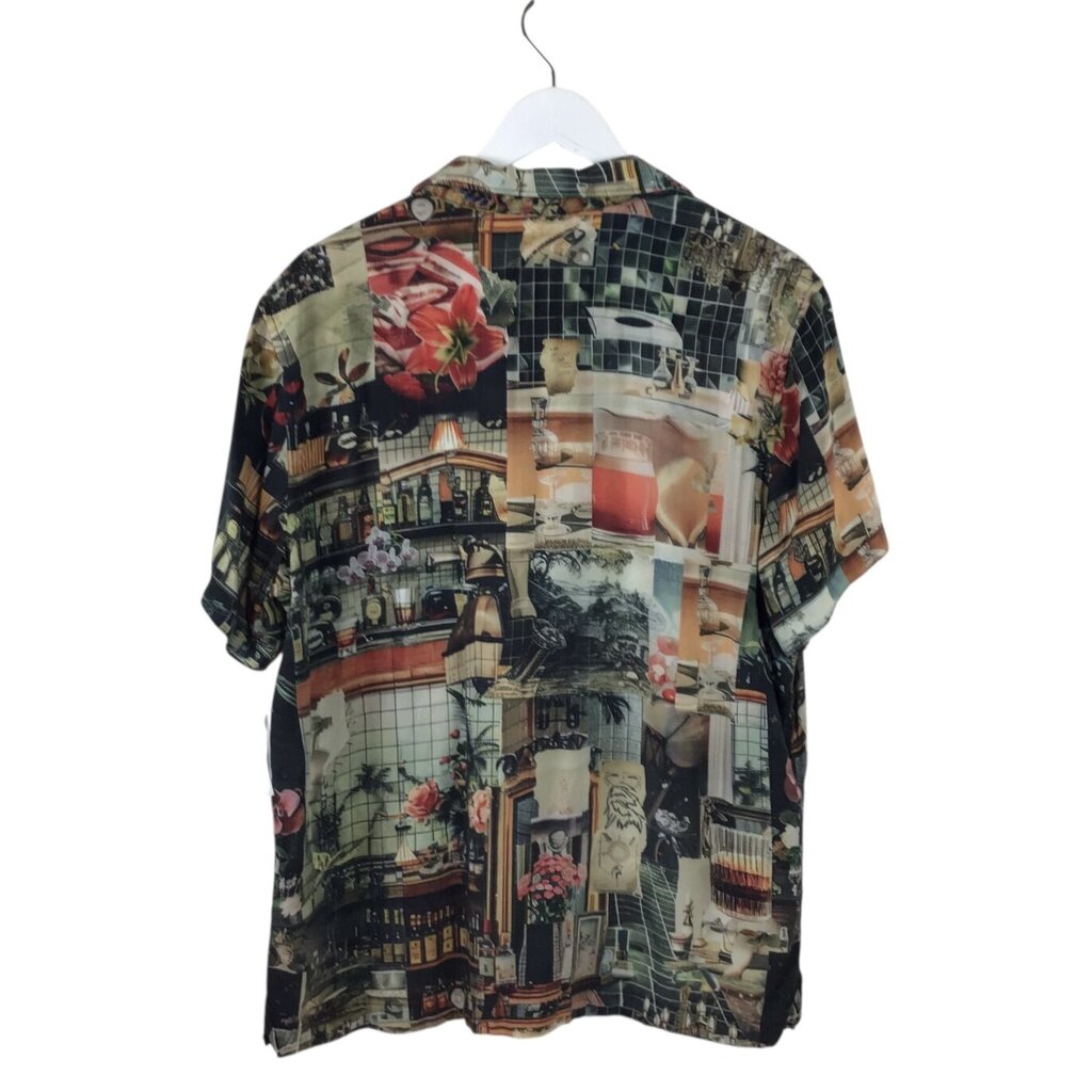 ROBERT GRAHAM SHORT SLEEVE MEN SHIRT BLACK ORANGE LARGE