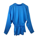 RAMY BROOK NWT$385 LONG SLEEVE DESIGNER BLOUSE AQUA MEDIUM