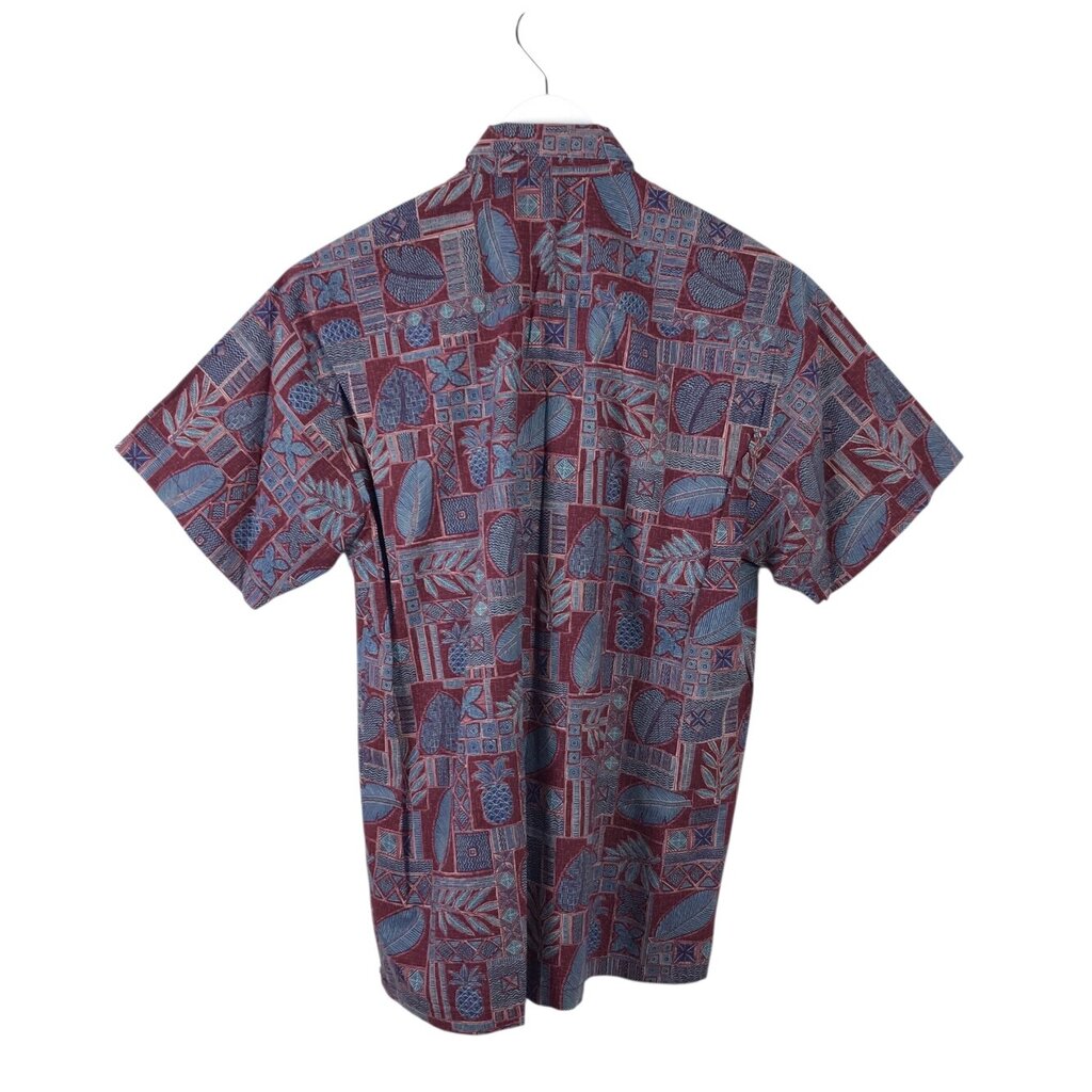 TORI RICHARD PRINT SHORT SLEEVE MEN SHIRT MAROON BLUE SMALL