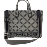 MICHAEL MICHAEL KORS NWT$358 LARGE CANVAS TOTE HANDBAG GRAY BLACK