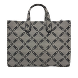 MICHAEL MICHAEL KORS NWT$358 LARGE CANVAS TOTE HANDBAG GRAY BLACK