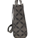 MICHAEL MICHAEL KORS NWT$358 LARGE CANVAS TOTE HANDBAG GRAY BLACK
