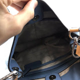 MICHAEL KORS PEBBLE LEATHER SHOULDER HANDBAG BLUE BROWN