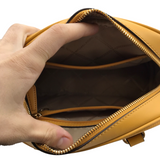 MICHAEL MICHAEL KORS LEATHER CROSSBODY HANDBAG YELLOW GOLD