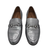 JOHNSTON & MURPHY METALLIC LOAFER SHOES SILVER 6M