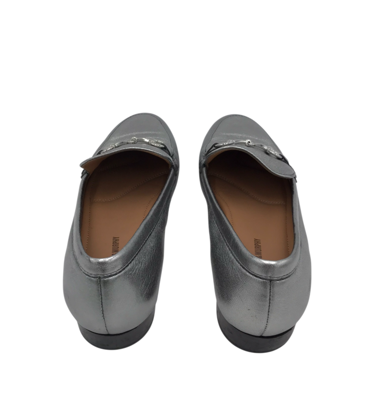 JOHNSTON & MURPHY METALLIC LOAFER SHOES SILVER 6M