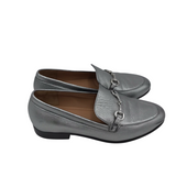JOHNSTON & MURPHY METALLIC LOAFER SHOES SILVER 6M
