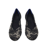 ROTHY’S BALLET FLAT SHOES BLACK SILVER 8