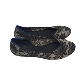 ROTHY’S BALLET FLAT SHOES BLACK SILVER 8