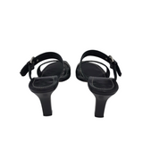 COACH MONOGRAM HEEL SANDAL SHOES BLACK GREY 5B