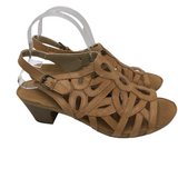 JOSEF SEIBEL LEATHER SLINGBACK HEEL SANDAL SHOES TAN 41