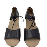 JOSEF SEIBEL LEATHER BLOCK HEEL SANDAL SHOES BLACK 41