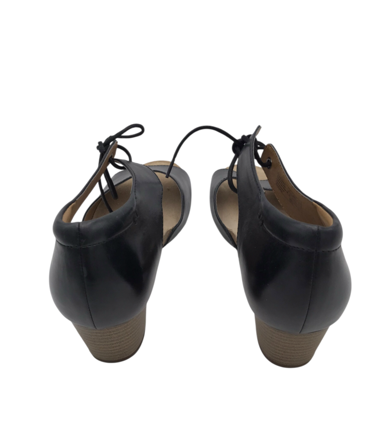 JOSEF SEIBEL LEATHER BLOCK HEEL SANDAL SHOES BLACK 41
