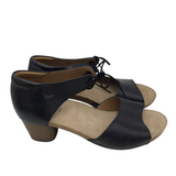 JOSEF SEIBEL LEATHER BLOCK HEEL SANDAL SHOES BLACK 41