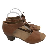 JOSEF SEIBEL LEATHER BLOCK HEEL SANDAL SHOES TAN 41