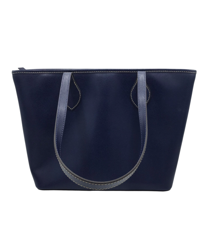 DOONEY & BOURKE LEATHER TOTE HANDBAG NAVY