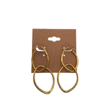 JULIE VOS DOUBLE HOOP EARRINGS GOLDTONE