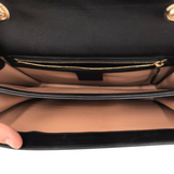 GUCCI VINTAGE PATENT LEATHER CRYSTAL GG LOGO LUXE HANDBAG BLACK 11x7.5x1.5