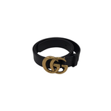 GUCCI 1" GG MARMONT SLIM BELT LUXE BELT BLACK 80/32