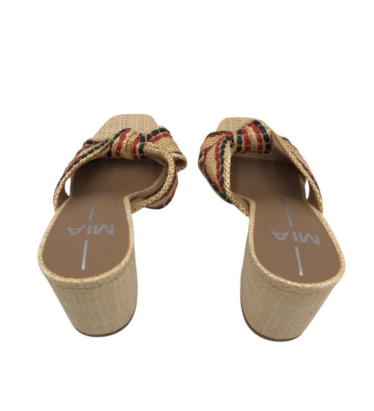 MIA HEEL SLIDE SHOES CREAM RED 6